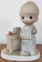 Vintage 1984 Precious Moments Love Never Fails #12300 Teacher With Repor... - $24.74
