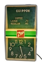 VINTAGE Lighted 7up Advertising Cllock w/Menu Board - Working - £125.86 GBP