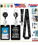 Durable Retractable ID Badge Reel &amp; Funny Lanyard - Perfect Office Compa... - $315.55 MXN