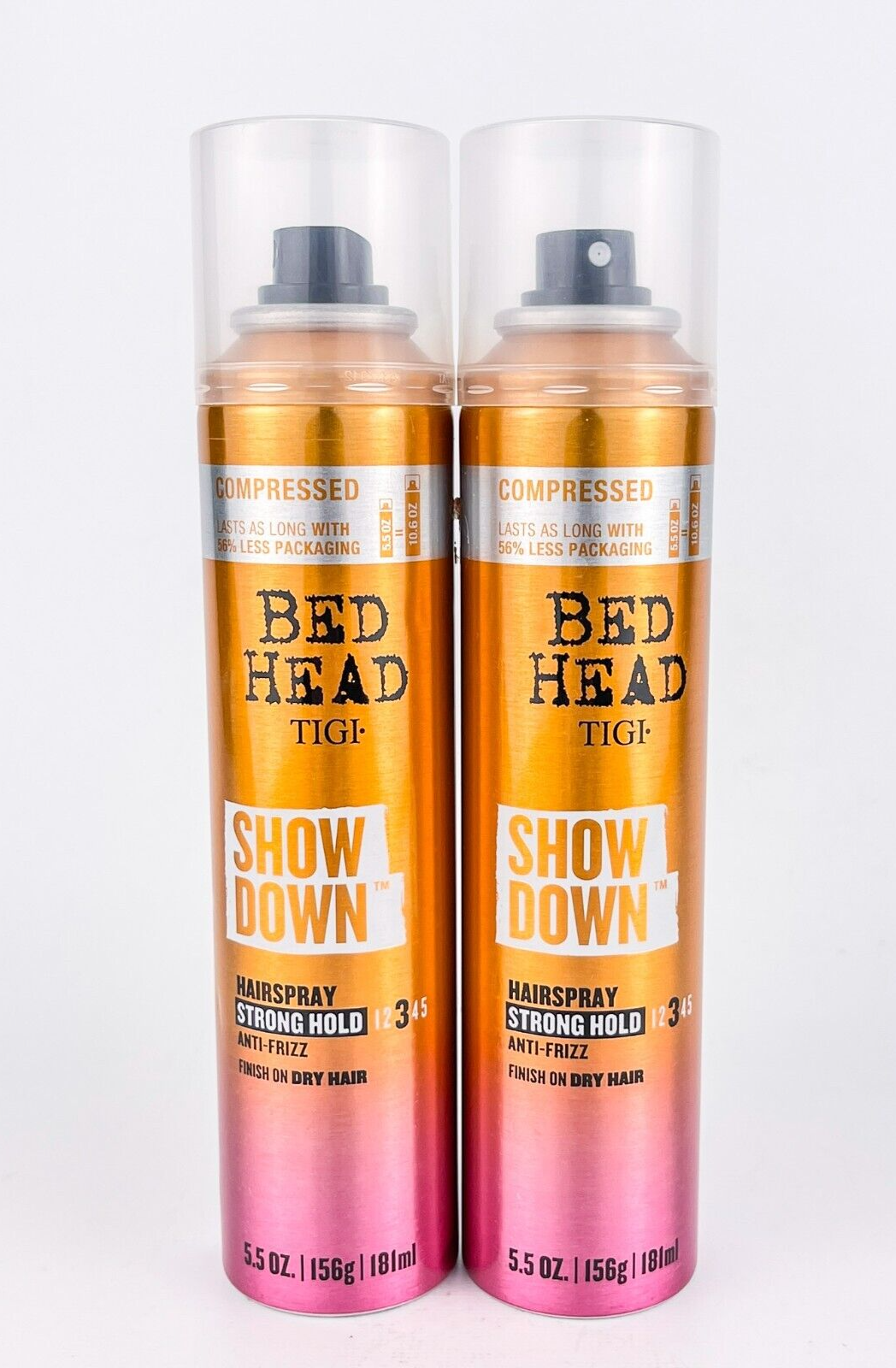 Primary image for TIGI Bed Head Show Down Strong Hold Hairspray 5.5 Oz Each Lot Of 2 Anti Frizz