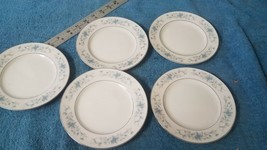 Crest Wood China Japan Blue Spray Set of 5 Bread &amp; Butter Plates - $11.40