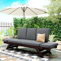 Patio Daybed Sofa Chaise Lounge in Brown Finish with Cushions - £934.22 GBP