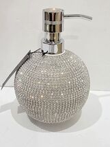 Rachel Zoe Ceramic Rhinestone Bling Silver Lotion Or Soap Dispenser GORG... - €36,94 EUR