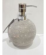 Rachel Zoe Ceramic Rhinestone Bling Silver Lotion Or Soap Dispenser GORG... - $781.73 MXN