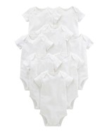 Carters Simple Joy 8-Pack Short-Sleeve White 100% Cotton Bodysuits (a) M13 - £62.75 GBP