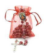  Catholic Rosary Necklace Red Sacred Heart of Jesus sagrado corazón de J... - $17.49 CAD