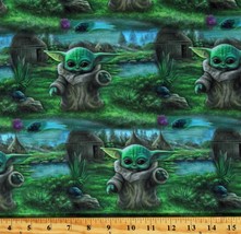 Cotton Baby Yoda The Child Grogu Star Wars Fabric Print by the Yard D188.04 - £11.11 GBP
