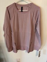 NEW Gaiam L Women&#39;s Lotus Zipper Sweatshirt Top Athleisure VIOLET ICE - $18.00