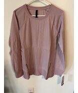 NEW Gaiam L Women&#39;s Lotus Zipper Sweatshirt Top Athleisure VIOLET ICE - $330.19 MXN