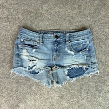 American Eagle Women Shorts 8 Jean Blue Denim Shortie Capsule Festival Rock - $15.98