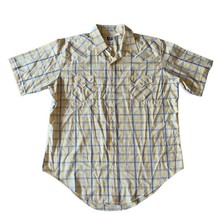 Ely Cattleman Tall Man Vintage Plaid Pearl Snap Button Short Sleeve Shirt 2XLT - £18.14 GBP
