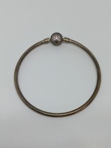 Vintage Pandora Sterling Silver 925 Charm Bangle Bracelet 7&quot; - £19.51 GBP