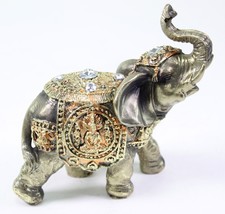Feng Shui Bronze Elephant Trunk Statue Wealth Lucky Figurine Gift Home Decor - £21.84 GBP