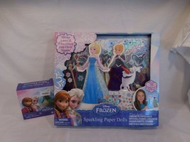 Disney Frozen Sparkling Paper Dolls Elsa Anna Magnetic Fashions +  Mini Jewelry - £7.01 GBP