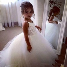 2-14 Years Flower Girls Lace Tulle Flower Girls Dresses Up White for Chi... - $139.50