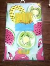 Summer Fun 52&quot; x 90&quot; Vinyl Tablecloth Flamingo Watermelon Picnic Outdoors - $9.89