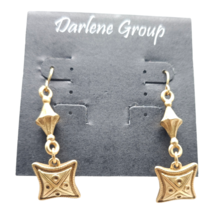 NWT Darlene Group Dangle Drop Cushion Earrings Gold Tone Hook Closure Vi... - $17.81