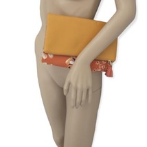 Rachel Pally Folding Clutch Zahara Floral Purse Orange Blossoms Vegan Leather  - £15.60 GBP