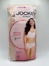Jockey Womens Elance Hipster- 3 Pk -Size 7/L -100% cotton -NUDE NIP - £14.55 GBP