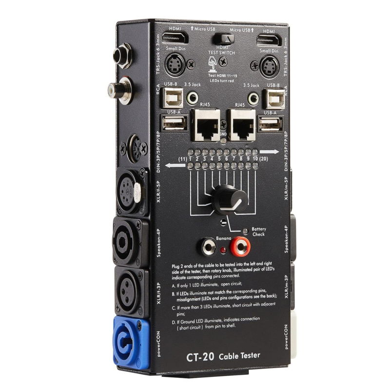 Audio Cable Tester Line Finder Black 15-In-1 Cables Checker 10-Way Switc... - $122.70
