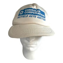 Vintage Chrysler Corporation Hatfield Auto Auction Snap Back White Hat T... - £22.41 GBP