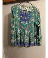 Matilda Jane Womens Medium Yesteryear Button Blouse Poppies Floral Light... - $13.18