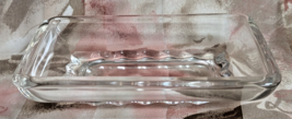 Vintage Butter Dish Clear Glass Scalloped Bottom Thick Heavy 6.5 x 4-inc... - $12.97