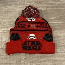 Star Wars Darth Vader Stormtrooper Black Red Knit Hat B EAN Ie Youth Ugly X-MAS - £8.91 GBP