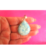 Larimar sterling silver oval pendant - $21.78