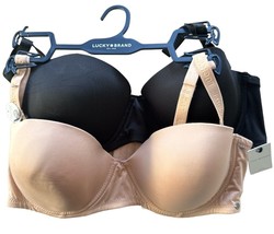 Lucky Brand 2 Pack Full Figure Strapless Bra Size 42D Nude &amp; Black - £23.29 GBP