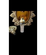 Antique Ormolu Perfume Bottle Beveled Amber Glass Filigree Scroll French... - $137.59 CAD