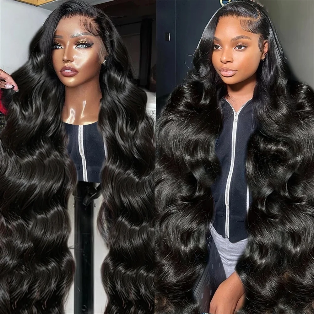 30 34 Inch Transparent 13X4 Lace Frontal Wig 13x6 Body Wave Lace Front Hum - £48.84 GBP+