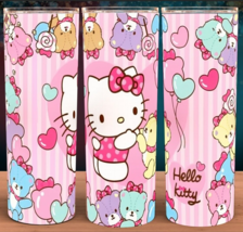 Hello Kitty with Bears and Balloons Pink Tumbler Cup Mug 20oz - £15.80 GBP