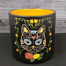 Halloween Cat Day of the Dead Canister 4&quot; Jar by Blue Sky Clayworks - £15.17 GBP