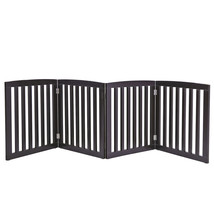 Wooden Freestanding Pet Gate 24&quot;4 Panels Dog Crate Fence Barrier Indoor ... - £69.03 GBP