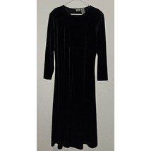 Jacqueline Ferrar Black Velvet Dress Full Length Long Sleeves Plus Sz 18... - £26.74 GBP