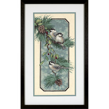 Dimensions Stamped Cross Stitch Kit 8&quot;X16&quot;-Chickadees On A Branch - £20.08 GBP