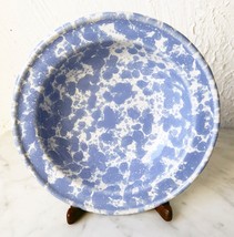 Bennington Potters Morning Glory Pottery Blue Agate Rimmed Soup Cereal Bowl 8.5&quot; - £30.01 GBP