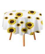 Mondxflaur Yellow Sunflower Tablecloth Round Kitchen Dining for Table De... - $21.93 CAD+