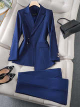 Brown Navy Black Formal Pant Suit - $161.95