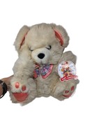 Vintage Teddy Precious Ivory Bear Orange Paw Ribbon Soft Plush Stuffed A... - £80.31 GBP