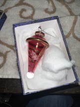 Vintage Hand Blown Egyptian Glass Christmas Ornament 3” Etched Beautiful! - £14.37 GBP