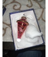 Vintage Hand Blown Egyptian Glass Christmas Ornament 3” Etched Beautiful! - $17.99