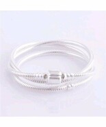 100% Real 925 Sterling Silver Iconic Barrel Clasp Standard Snake Chain N... - $83.69 CAD+