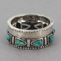 Retired Silpada Sterling Silver Compressed Turquoise TRAILBLAZER Ring R3... - $49.99