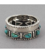 Retired Silpada Sterling Silver Compressed Turquoise TRAILBLAZER Ring R3... - £39.31 GBP