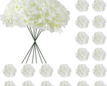 White Hydrangea Artificial Flowers Bulk, 20 Pcs Faux Hydrangea Flowers H... - $28.76