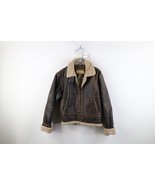 Vtg 90s Streetwear Womens S Distressed Shearling Lined Leather B3 Bomber... - $244.33 CAD