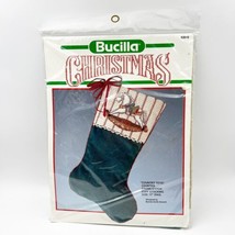 Vintage Bucilla Cross Stitch Christmas Stocking Kit Country Toys Rocking Horse - £23.88 GBP