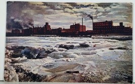 Minneapolis MN Milling District by Moonlight over the Ice-Bound Miss Postcard K7 - $6.95